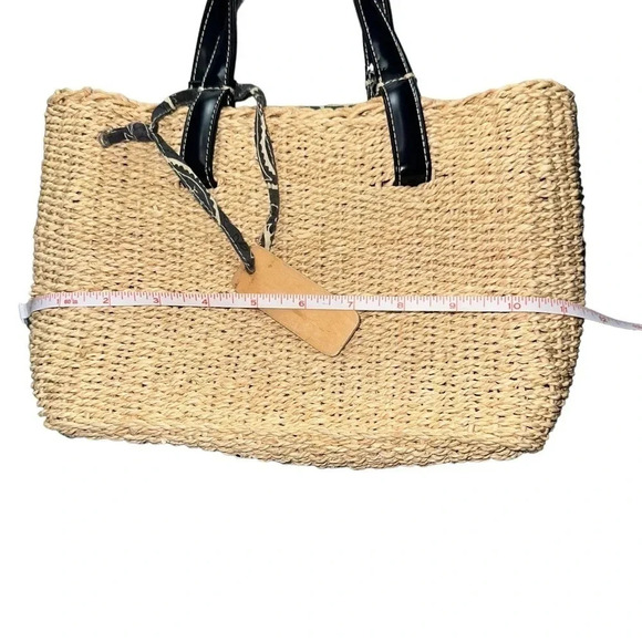 Vintage Ralph Lauren Polo Jean tan wicker bag with‎ blue bandana inside - Picture 7 of 8